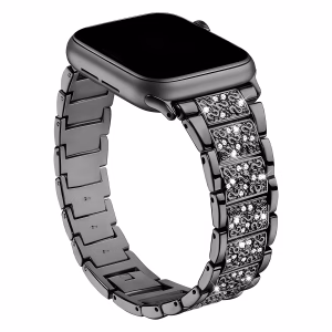 Bracelet Apple Watch en Alliage de Zinc Structure Articulée Brillante - EzStrap - Graphite
