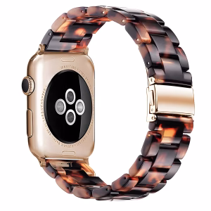 Bracelet Apple Watch en Résine Transparente Structure Maillons - EzStrap - Violet/Rose