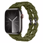 Bracelet Apple Watch en Silicone à Structure Chaînée Flexible Double - EzStrap - Kaki