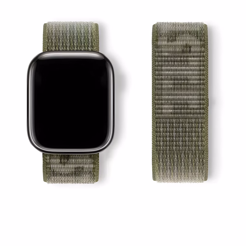 Bracelet Apple Watch Nylon à Fermeture Scratch Sport - EzStrap - Vert