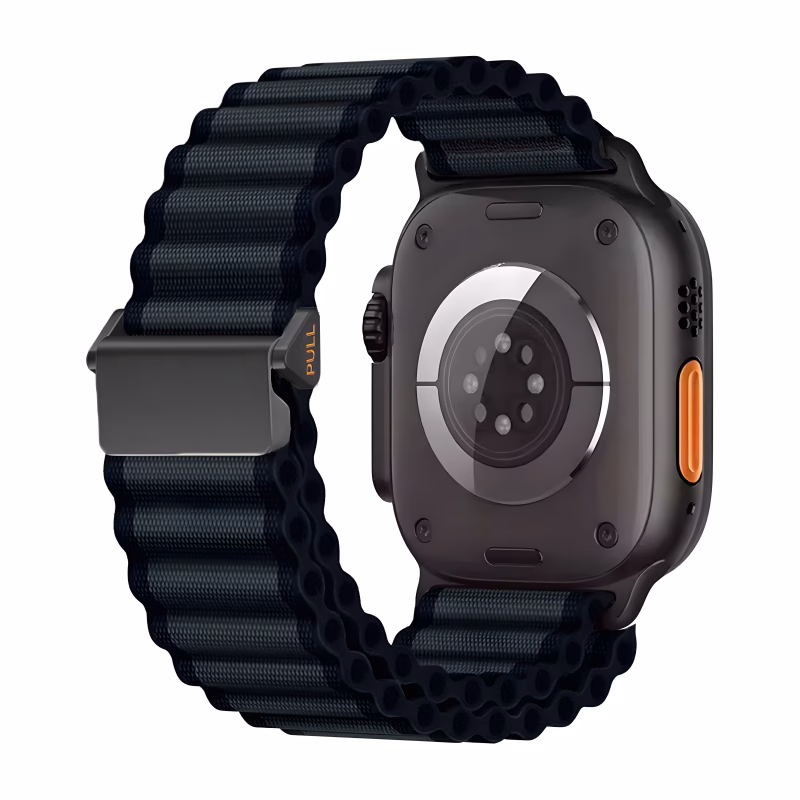 Bracelet Apple Watch Nylon Structure Tissée Boucle Inspirée Alpine - EzStrap - Noir