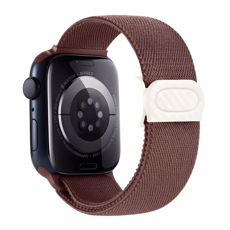 Bracelet Apple Watch Nylon Tressé à Boucle Ajustable - EzStrap - Marron