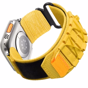 Bracelet Apple Watch Nylon Tressé Construction Boucle Textile - EzStrap - Jaune