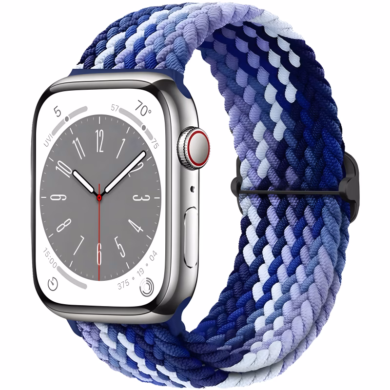 Bracelet Apple Watch Nylon Tressé Design Boucle Réglable - EzStrap - Bleu/Violet