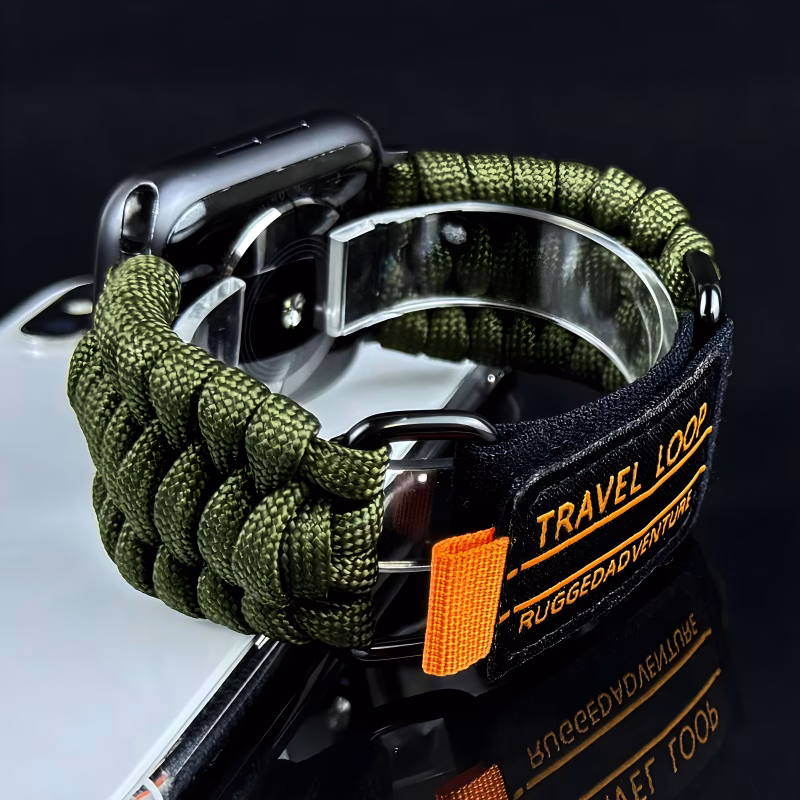 Bracelet Apple Watch Nylon Tressé Design Paracorde - EzStrap - Kaki