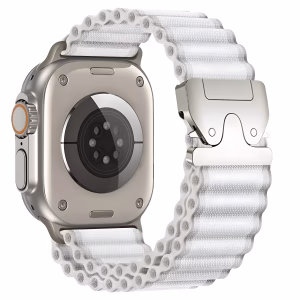 Bracelet Apple Watch Nylon Tressé Design Renforcé à Boucle Parachute - EzStrap - Vert/Graphite