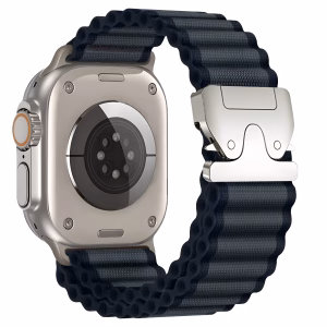 Bracelet Apple Watch Nylon Tressé Design Renforcé à Boucle Parachute - EzStrap - Vert/Graphite