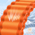 Bracelet Apple Watch EzStrap en nylon orange tressé, style sport avec design ondulé, présenté en gros plan pour illustrer sa respirabilité.