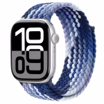 Bracelet Apple Watch Nylon Tressé Extensible Ajustable Velcro - EzStrap - Bleu/Mauve