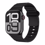 Bracelet Apple Watch Silicone à Design Sport Ondulé Respirant - EzStrap - Noir