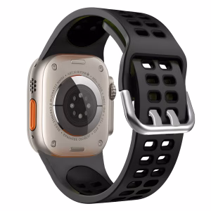 Bracelet Apple Watch Silicone Flex à Ouvertures Respirantes - EzStrap - Noir