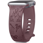 Bracelet Apple Watch Silicone Gravé à Motifs Disney en Relief - EzStrap - Violet