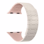 Bracelet Apple Watch Silicone Segmenté avec Fermeture Magnétique - EzStrap - Beige/Rose