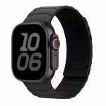 Bracelet Apple Watch Silicone Souple à Segments Aimantés - EzStrap - Noir Profond