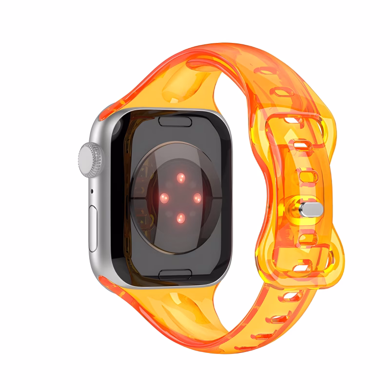 Bracelet Apple Watch Silicone Souple Transparent Style Sport - EzStrap - Orange