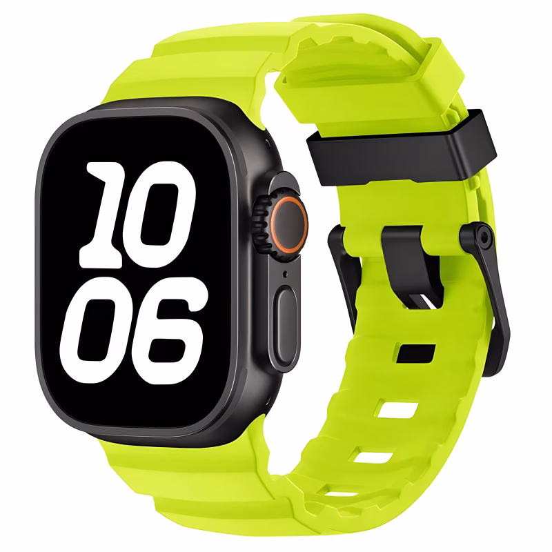Bracelet Apple Watch Silicone Sport à Fentes Horizontales - EzStrap - Vert