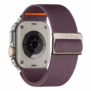 Bracelet Apple Watch Tissu Tressé Boucle Métallique Type Alpine - EzStrap - Orange