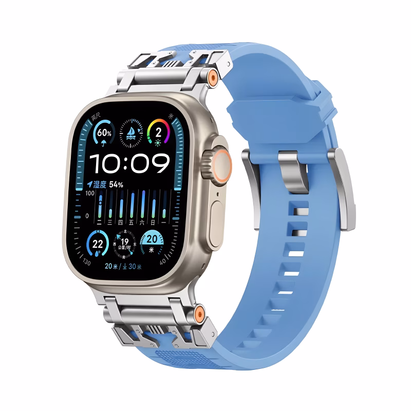 Bracelet Apple Watch TPU Sport à Boucle en Acier - EzStrap - Bleu Clair