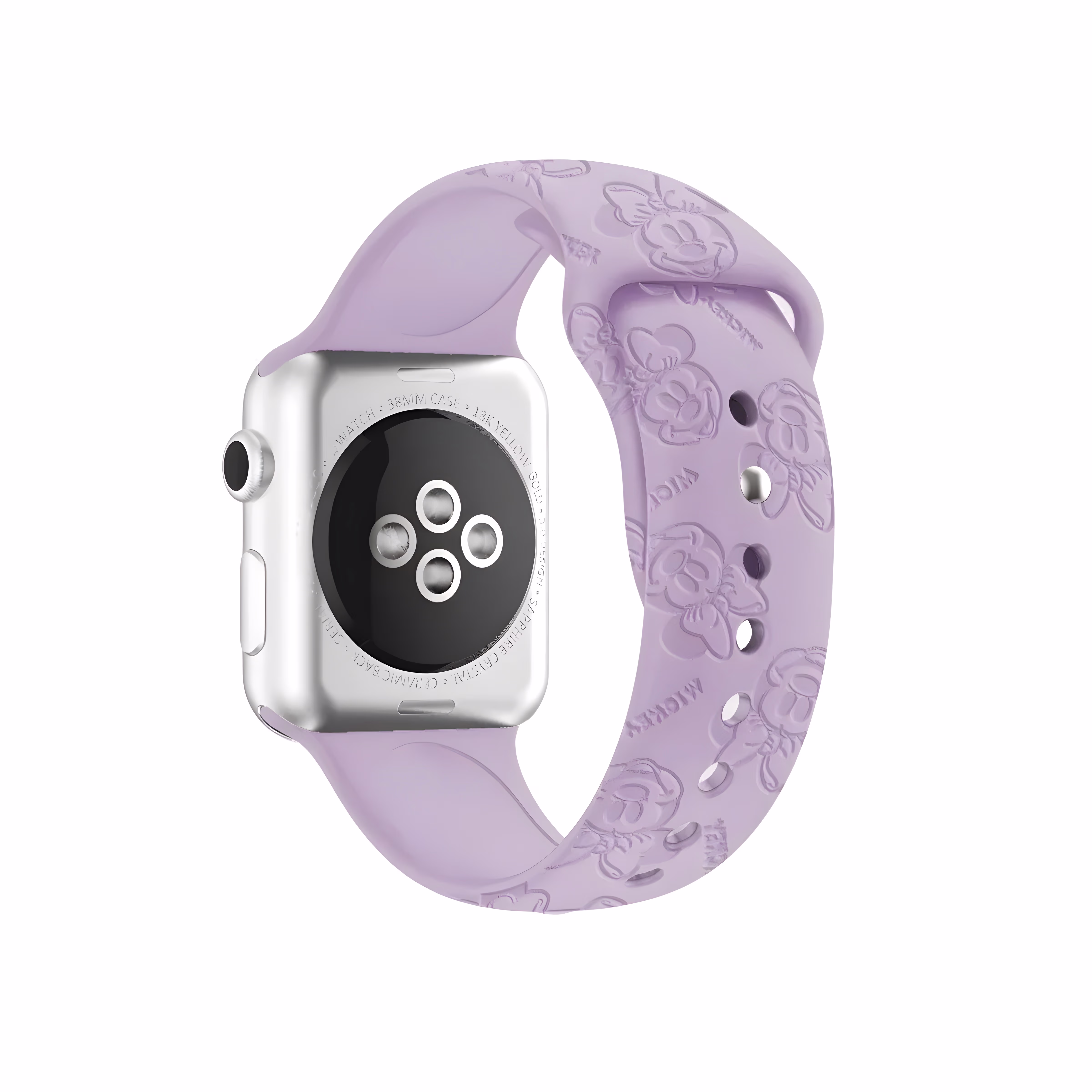 Bracelet Apple Watch Silicone Souple Disney - Mickey Minnie - EzStrap - Violet/Motif Mickey